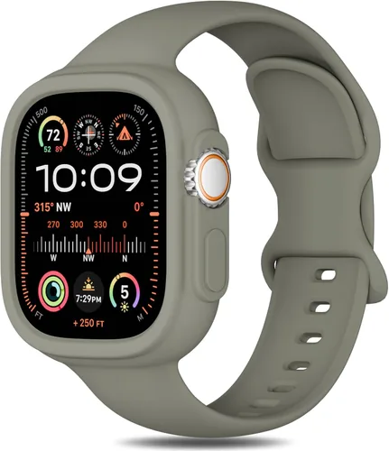 Miniatura 36 de Keebowz Funda Protectora de Silicona Compatible con Apple Watch de 38mm 40mm 41mm 42mm 44mm 45mm 46mm 49mm, Mujeres y Hombres, Correa Deportiva