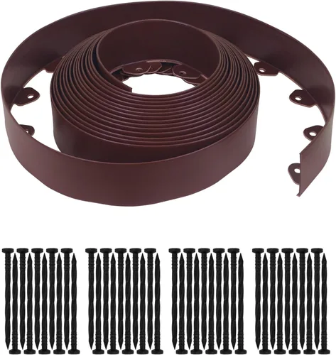 Miniatura 11 de Gardzen Kit de Bordes para Paisajismo de 1.5" x 20', Borde de Jardín y Césped Sin Excavación con 24 Piezas de Estacas, Borde Flexible para Cama