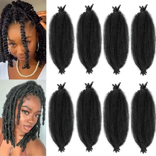 Miniatura 54 de Marley Twist - Cabello trenzado de 10 pulgadas, cabello trenzado preseparado y afro trenzado, 8 paquetes para rastas sintéticas desgastadas