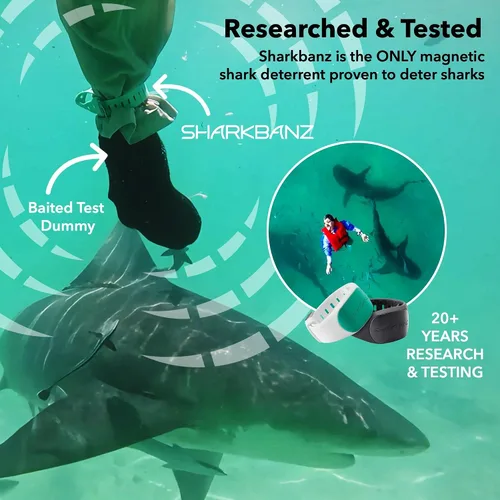 Miniatura 3 de SHARKBANZ - Banda magnética oficial de disuasión de tiburones para natación, surf, buceo y todos los deportes oceánicos - Probada y patentada