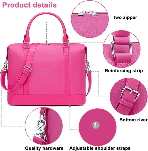 Miniatura 20 de BLUBOON Bolsas de viaje con cremallera, bolsa de lona para mujer, bolsa de fin de semana para mujer, bolsa de lona para llevar en la bolsa de lona