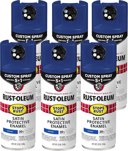 Miniatura 140 de Rust-Oleum 376855 - Pintura en aerosol antióxido personalizada 5 en 1, 12 onzas, color negro mate, (paquete de 1)