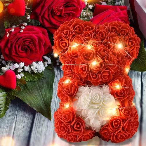 Miniatura 6 de rose bear Regalos para el día de San Valentín para ella regalos de oso de flores de rosas para niñas mujeres madres novias oso de peluche de rosas
