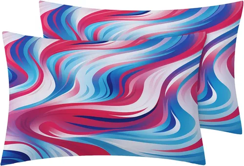 Miniatura 2 de Funda de edredón abstracta tamaño individual Juego de ropa de cama de arte colorido 2 piezas Funda de edredón con patrón de microfibra suave