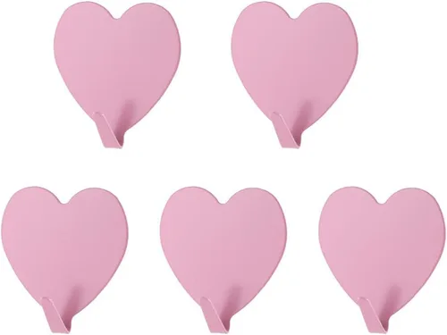 Miniatura 12 de Gancho de pared autoadhesivo en forma de corazón, gancho para puerta, ganchos decorativos fuertes de acero inoxidable para cocina y baño
