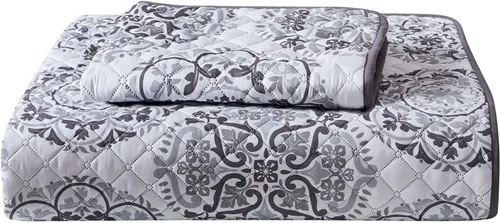 Miniatura 9 de Mellanni - Juego de cubrecama para cama individual con funda de almohada - Tecnología de acolchado ultrasónico - Juego de edredón de 2 piezas de Gris