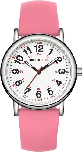Miniatura 2 de GOLDEN HOUR Reloj de enfermera impermeable para profesionales médicos, estudiantes, mujeres y hombres, esfera luminosa de fácil lectura, 24 horas