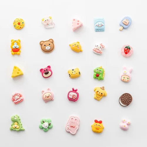 Miniatura 6 de Juego de dijes de dibujos animados de slime – Lote mixto surtido de dijes kawaii de resina plana para hacer manualidades, decoraciones, álbumes