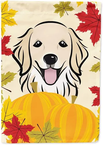 Miniatura 90 de Caroline's Treasures BB2047GF Bandera de jardín de Acción de Gracias Border Collie, bandera decorativa para patio exterior, obras de arte de patio