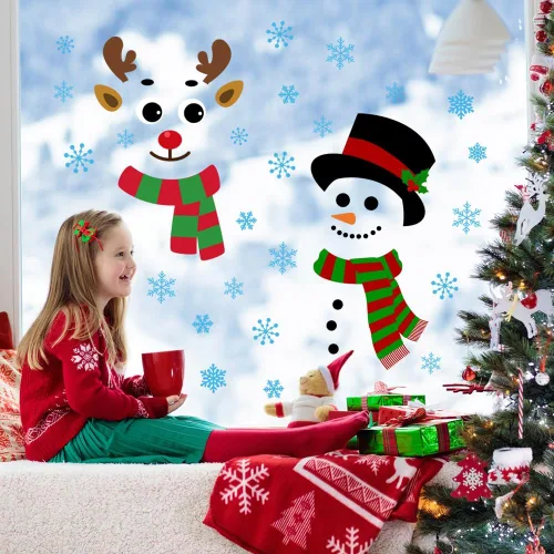 Miniatura 4 de IMISHM Decoraciones de Pared de Navidad Decoraciones de Puerta de Navidad Decoraciones de Ventana de Navidad Calcomanías de Puerta de Navidad