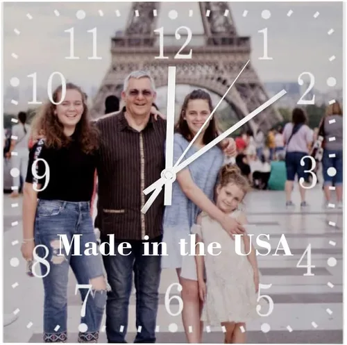 Miniatura 11 de Reloj de madera redondo personalizado para colgar con foto, imagen, texto, logotipo, regalo para familiares, amigos, granja, arte de pared, rústico