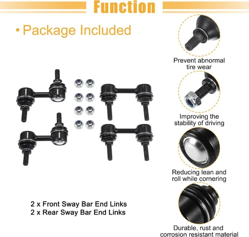 Miniatura 7 de X AUTOHAUX 4 unids barra estabilizadora trasera delantera estabilizador final enlace suspensión kit para Subaru Forester 2003-2008 para Subaru