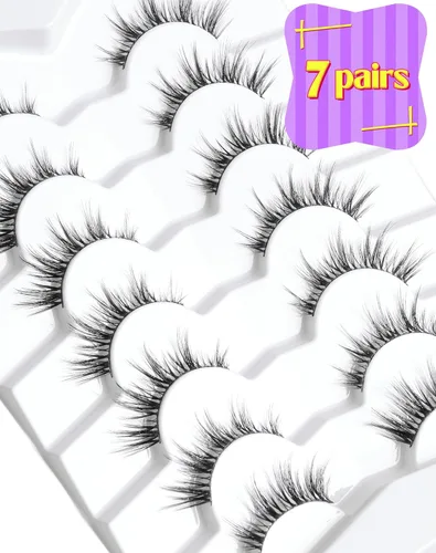 Miniatura 6 de Onlyall Pestañas Naturales Finas y Ligeras Pestañas Postizas de Aspecto Natural Pestañas Postizas Naturales Acampanadas Pestañas Postizas Suaves