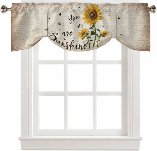 Miniatura 18 de Cenefa de cortina con lazo rojo de Navidad para ventanas, sala de estar, cocina, baño, granja, bolas de Navidad de acuarela con diseño de bayas