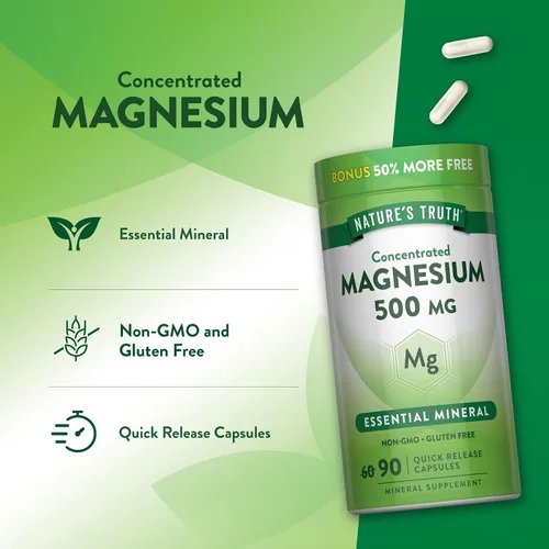 Miniatura 5 de Cápsulas de óxido de magnesio de 500 mg 90 unidades Suplemento de alta resistencia sin OMG y sin gluten por Nature's Truth