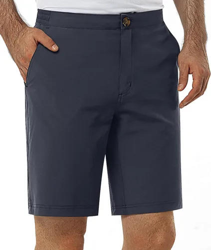 33,000ft Pantalones cortos de golf para hombre de 9 pulgadas de entrepierna, de secado rápido, cintura elástica, corte clásico, con cordón,