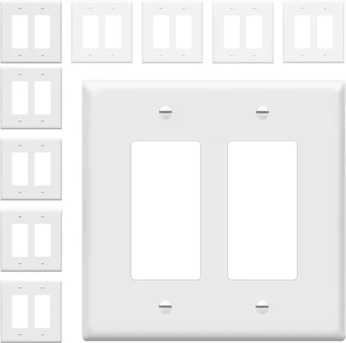 Miniatura 23 de ENERLITES - Placas decorativas de pared para interruptor de luz o toma de corriente, acabado brillante, tamaño intermedio, 2 bandas, 4.88 x 4.92