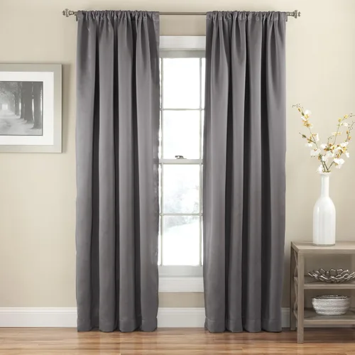 Eclipse Cortina Sólida Thermapanel para Oscurecer la Habitación con Bolsillo para Barra, Cortina de Ventana para Dormitorio y Sala de Estar, (1 Gris