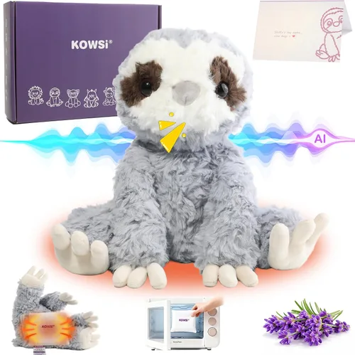 Miniatura 5 de KOWSI® AI ChatGPT - Peluche interactivo de unicornio parlante, 1.4 libras, calentable para microondas con almohadilla térmica de turmalina lavanda