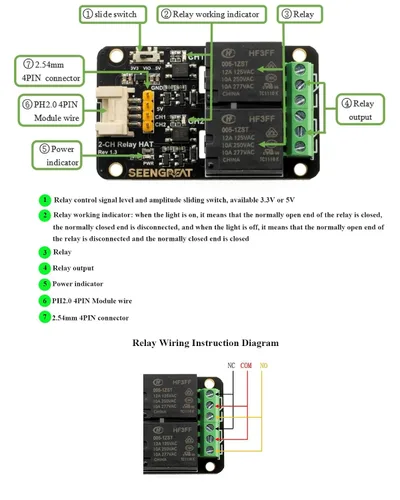 Miniatura 4 de Módulo de relé de 2 canales, placa de expansión de relé para Raspberry Pi Zero/Zero W/Zero WH/2B/3B/3B+/4B STM32 Ardui, aislamiento optoacoplador