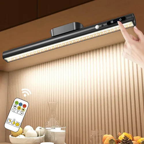 Miniatura 7 de Hapfish Barra de Luz LED con Sensor de Movimiento Interior, Iluminación Recargable Bajo Gabinete Inalámbrica, Luces de Pared Operadas por Batería