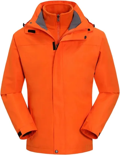 Miniatura 8 de Chaqueta de esquí 3 en 1 para hombre, impermeable, abrigo de nieve de invierno, resistente al viento, con capucha con forro polar cálido