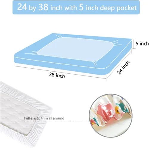 Miniatura 4 de Sábanas bajeras ajustables con temática de vaca, sábanas portátiles para minicuna de material ultra suave, sábana para colchón de cuna o sábana