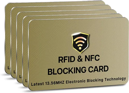 SaiTech IT Tarjetas RFID, paquete de 5 tarjetas que protegen todo el monedero para hombres y mujeres, NFC sin contacto, protector de tarjeta de