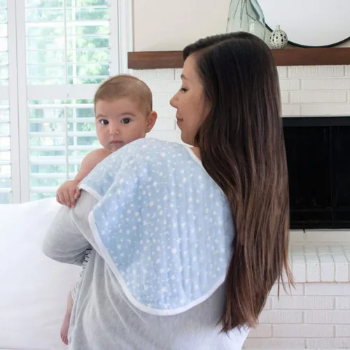 Miniatura 4 de aden + anais Babero Burpy de muselina 100% algodón – Multiuso, absorbente de 4 capas, paño para eructar y babero para bebé de cobertura completa
