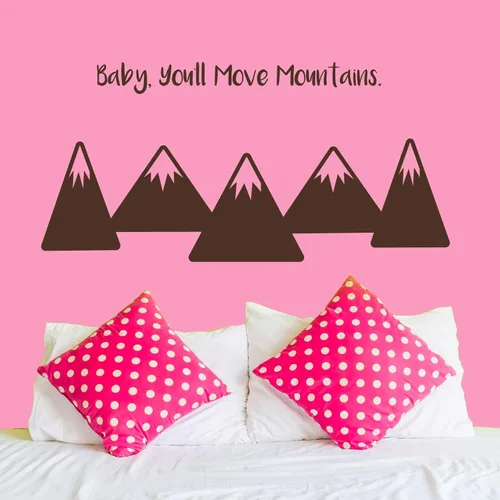 Miniatura 2 de Set de adhesivos de pared para bebé Chromantics You'll Move Mountains – Mountains & Dr. Seuss con cita de pared