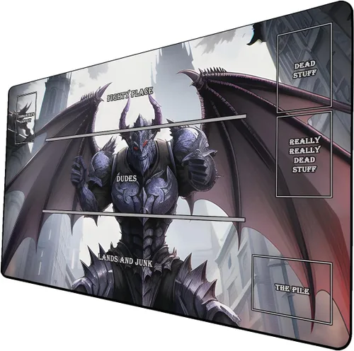Miniatura 20 de Tapete de juego de cartas coleccionables AI Painting – Tapete de juego MTG con zonas, 24 x 14 pulgadas, tapete de juego MTG de alta calidad – El