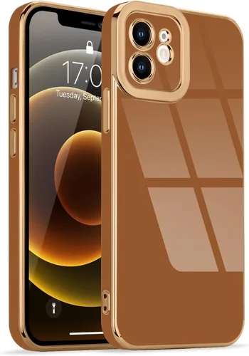 Miniatura 50 de Lafunda Diseñada para iPhone 13 Pro, fundas lujosas con chapado lindo para mujeres y niñas, elegante borde dorado, a prueba de golpes, TPU con funda