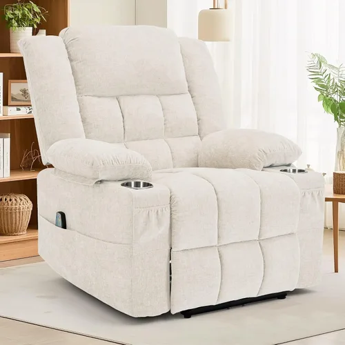 Miniatura 16 de Korser Sillón reclinable giratorio de 360° con mecedora para adultos, sillón reclinable con masaje y calefacción para guardería, silla de columpio