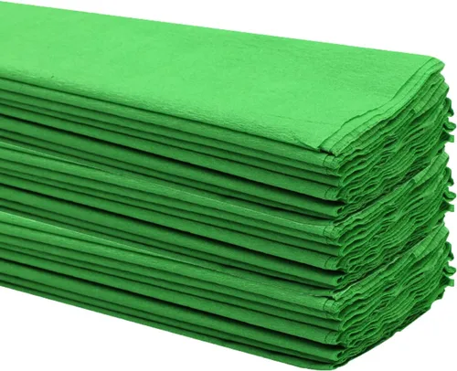 Miniatura 12 de Pliegues de papel crepé (30 hojas), 20 pulgadas de ancho por 3.2 pies de largo, papel crepé mexicano, 21 colores surtidos (verde claro)