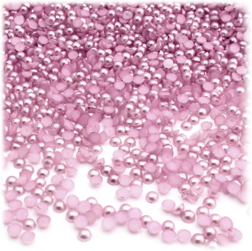 Miniatura 31 de 288 cuentas de media cúpula con acabado perlado, redondas, 0.157 in, rosa claro Rosa claro bebé