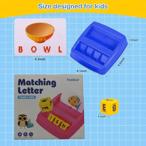 Miniatura 3 de Fenikso - Juego de combinación de letras, ortografía del alfabeto y lectura de palabras, reconocimiento de objetos y colores, juguete educativo