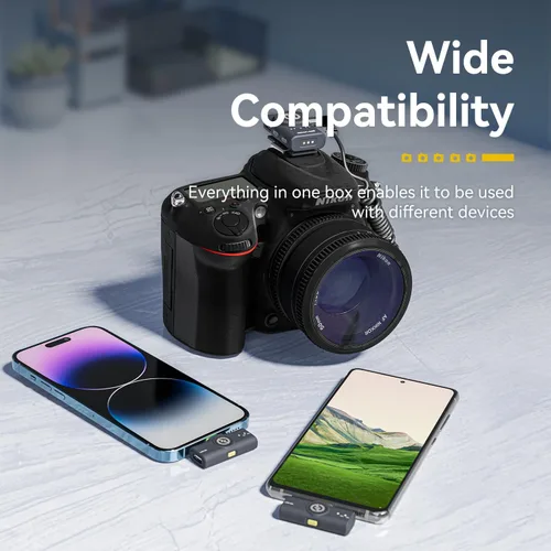 Miniatura 5 de Hollyland Lark M2 - Micrófono inalámbrico Lavalier para iPhone/Android/cámara/PC/portátil con conector Lightning/USB-C, 48 KHz 24 bits, rango