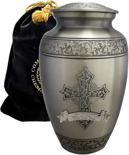 Miniatura 14 de Urna de cremación de cruz negra para cenizas hombre adulto – Urnas de cremación personalizadas para cenizas humanas, urnas decorativas para hombre