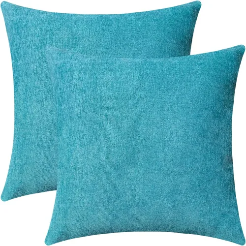Miniatura 23 de Jeneoo - Fundas de almohada decorativas rojas brillantes de chenilla suave, fundas de cojín cómodas y sólidas para sofá de sala de estar