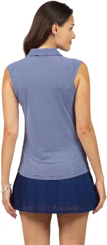 Miniatura 5 de IBKUL Athleisure Wear - Polo sin mangas con protección solar UPF50+ Icefil Cooling Tech Mini Check - 14754