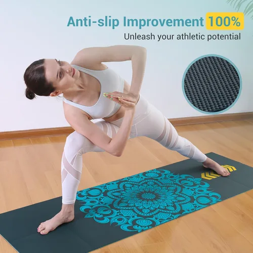 Miniatura 3 de Avoalre - Esterilla de yoga plegable, 72"x 32"x 0.24" extra ancha, antideslizante, para ejercicio, fitness, yoga, esterilla de pilates de alta
