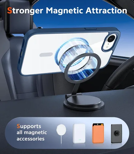 Miniatura 574 de FNTCASE Funda para iPhone 13 Pro-Max: Fundas magnéticas transparentes compatibles con Magsafe Slim anti amarillamiento protección contra caídas