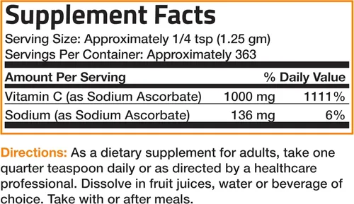 Miniatura 7 de Bronson Labs cristales de vitamina C, 1000 mg (ascorbato de sodio no acídico), 1