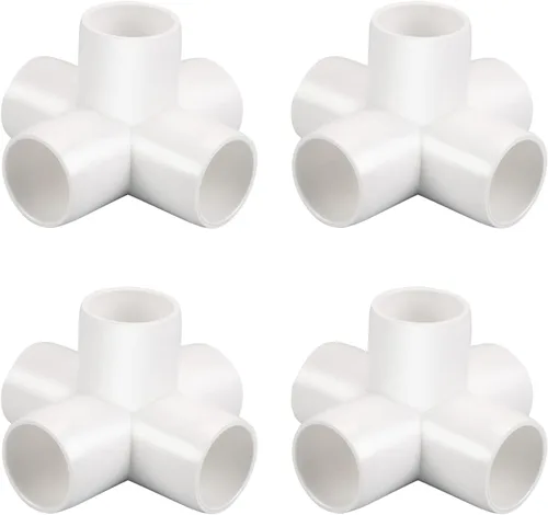 Accesorios de PVC de 5 vías de 1 pulgada, codo cruzado de esquina de 90 grados para tubería de cobertizo de invernadero, camiseta de conexión de