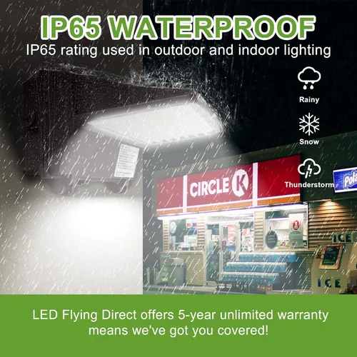 Miniatura 5 de Paquete de luz LED de corte completo de 120 W/100 W/80 W/60 W W, seleccionable, luz de pared LED exterior de 5000 K con fotocélula 150-400 W MH/HPS
