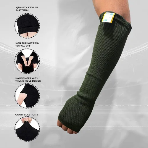 Miniatura 3 de Mangas protectoras para brazos, resistentes a cortes, rayones, calor con protectores UV, seguridad para trabajo de cocina y jardín, 18 pulgadas Negro