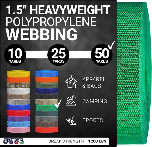 Miniatura 60 de Strapworks Heavyweight Polypropylene Webbing - Heavy Duty Poly Strapping for Outdoor DIY Gear Repair, 1.5 Inches