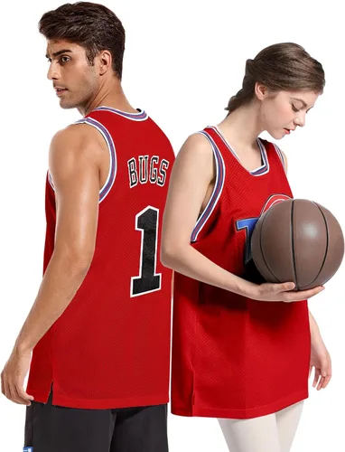 Miniatura 5 de Jersey de baloncesto para hombre Lola#10 Bugs#1 camisetas de película espacial de los años 90 para Halloween, hip hop, ropa de fiesta deportiva