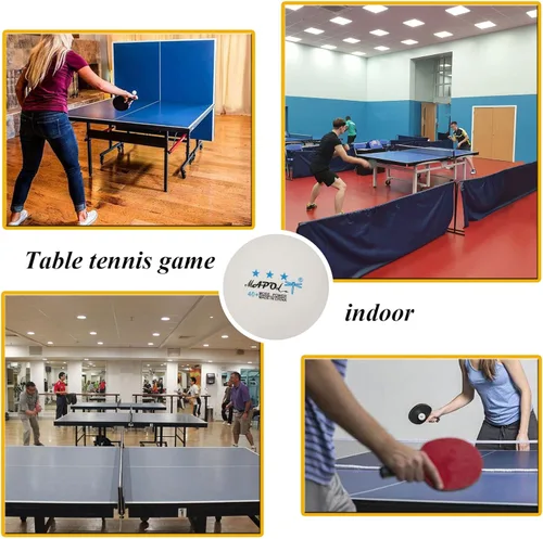 Miniatura 7 de MAPOL Pelota de tenis de mesa de práctica avanzada de 60/22 unidades, 3 estrellas, 40+