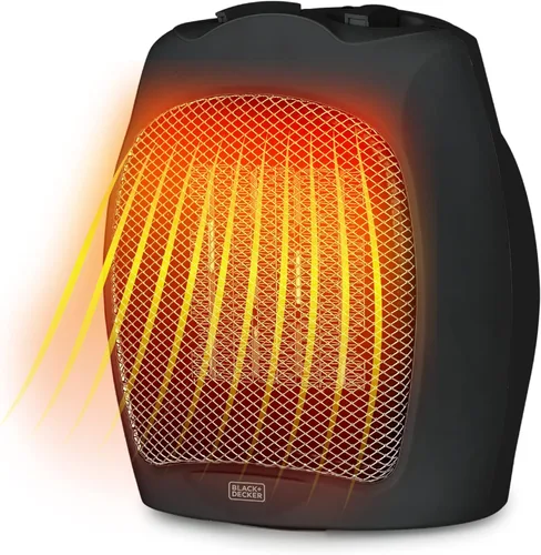 Miniatura 8 de BLACK+DECKER - Calentador de espacio portátil de 1500 W, calentador de espacio pequeño con protección contra sobrecalentamiento para uso en Blanco